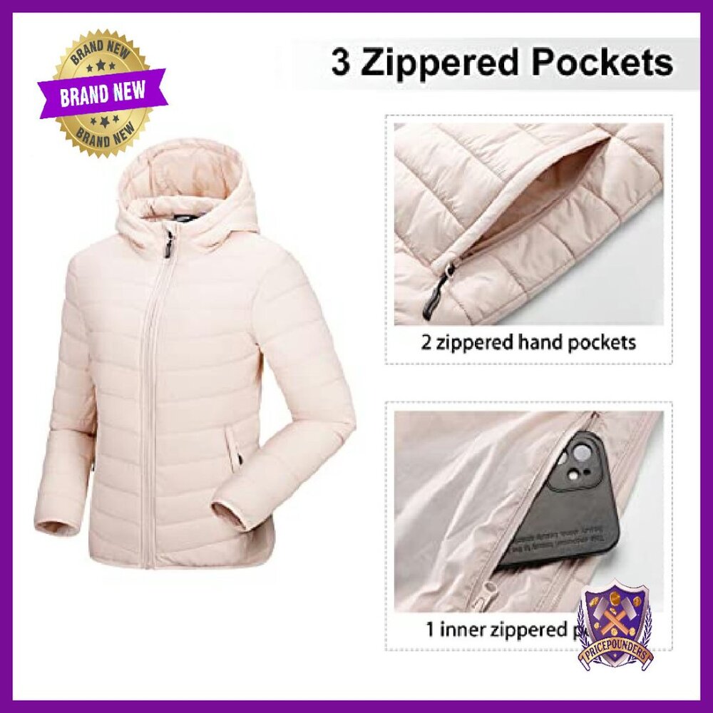 Packable Lightweight Puffer Jacket with Hood, Ful… - image 4